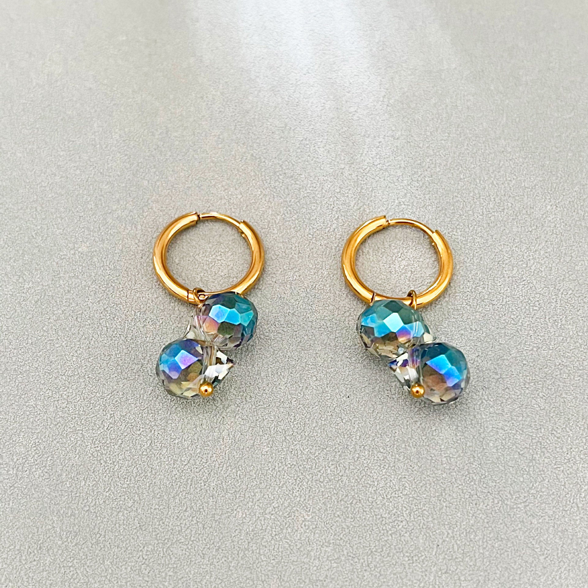 Wholesale  Colorful Crystal Glass Water Drop Bead Earrings