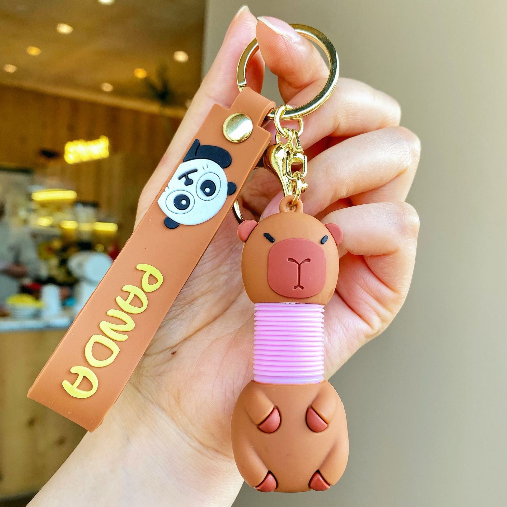 Wholesale Cartoon Cute Keychain Creative Keychain Silicone Retractable Keychains ACC-KC-SJ005