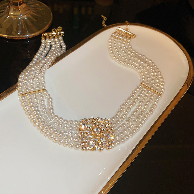 Wholesale  Multi-layer Pearl Necklace Light Luxury Necklace