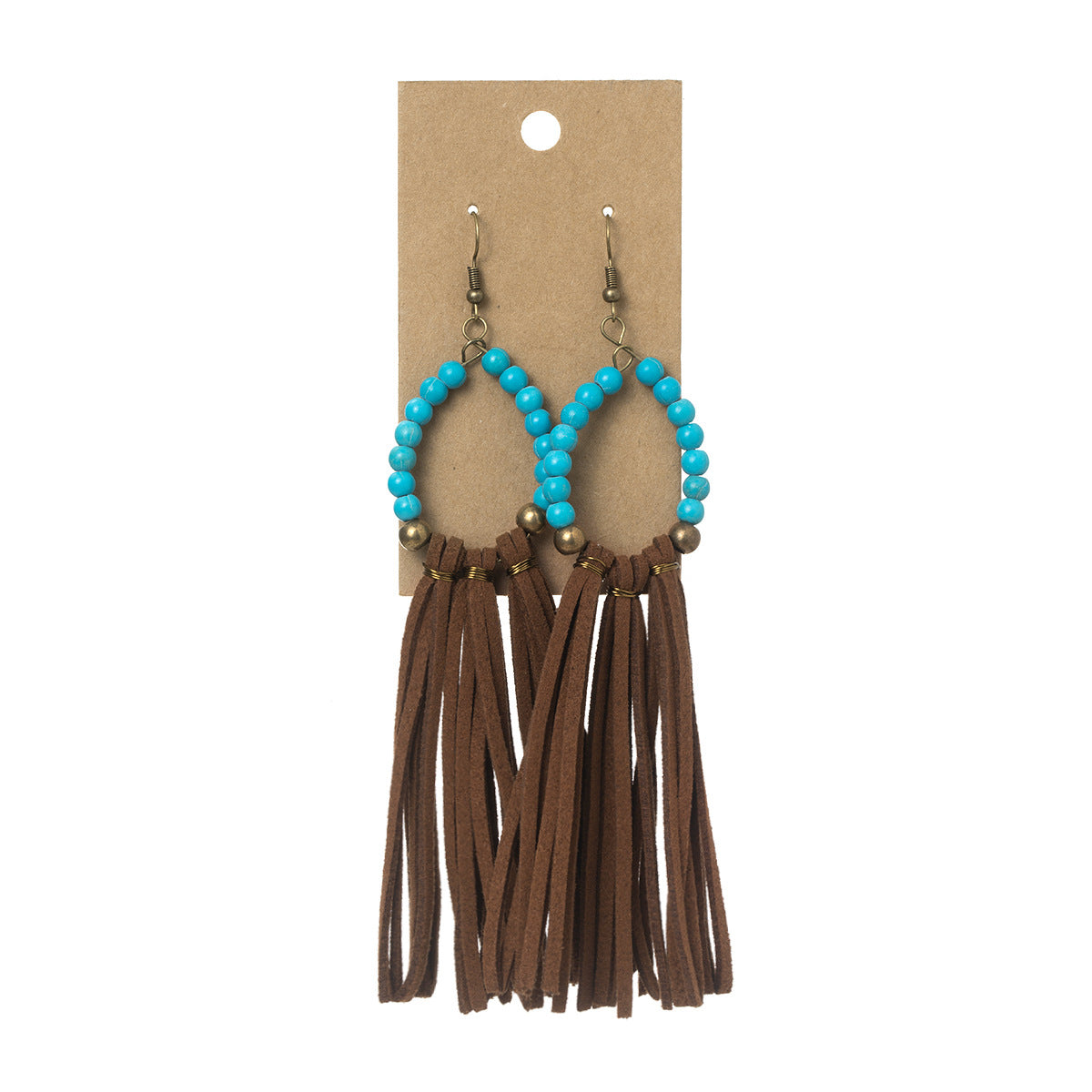 Wholesale Bohemian Turquoise Drop Tassel Earrings Jewelry Accessory