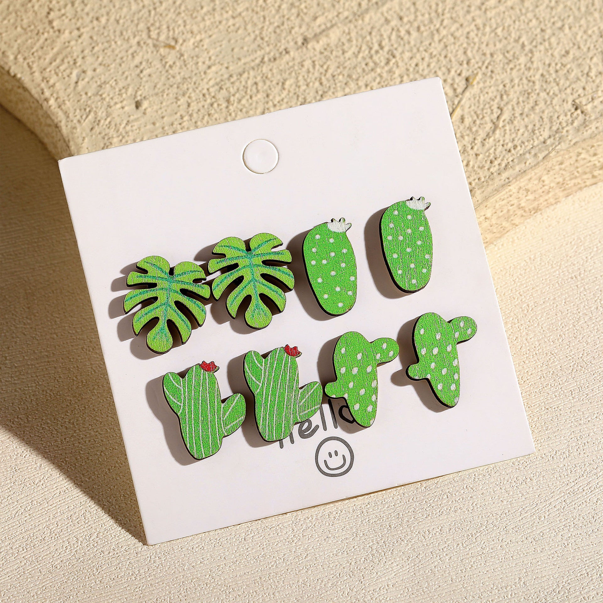 Wholesale  color exaggerated cartoon green leaves acrylic long earrings accessories