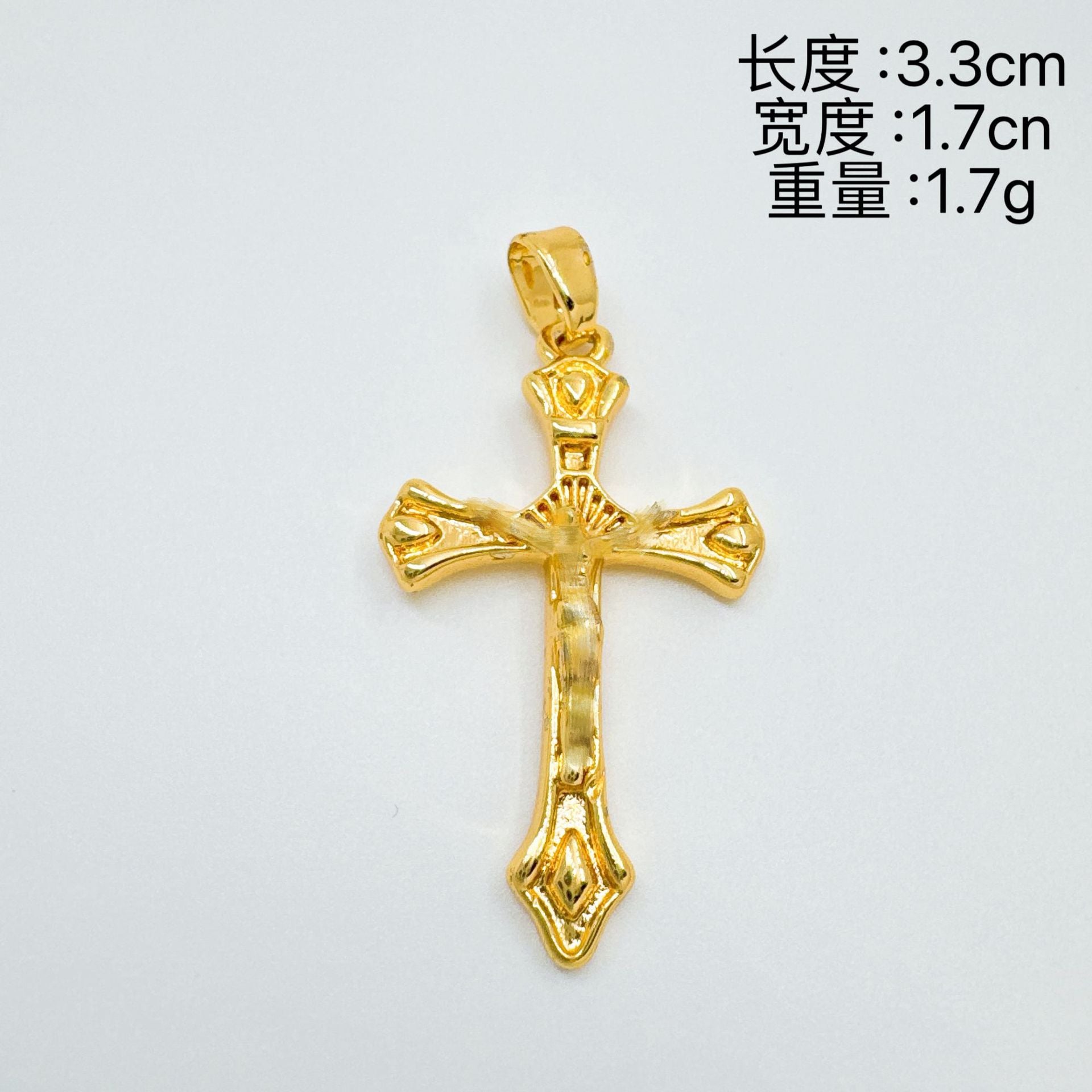 Wholesale Sweet Cool Style Rose Cross Pendant Gold Plated Copper Necklace Stylish Jewelry Accessory