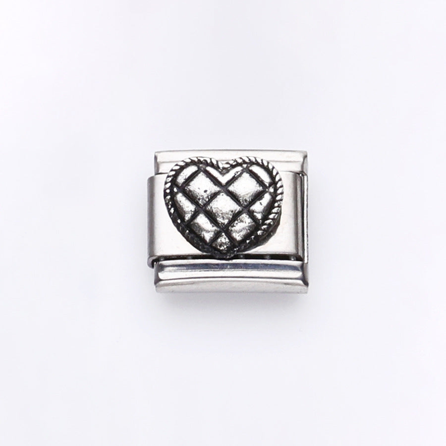 Wholesale 10pcs Italian Charm Bracelet 9mm DIY Splicing Cross Rose Stainless Steel Composable Bracelet