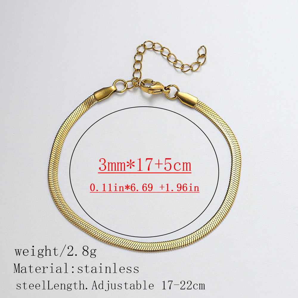 Wholesale Cross-Border Hot-Selling Stainless Steel Gold Bracelet for Women,  Plated with 18K Real Gold,  Fashionable and Versatile Bracelet,  Wholesale Titanium Steel Bracelet