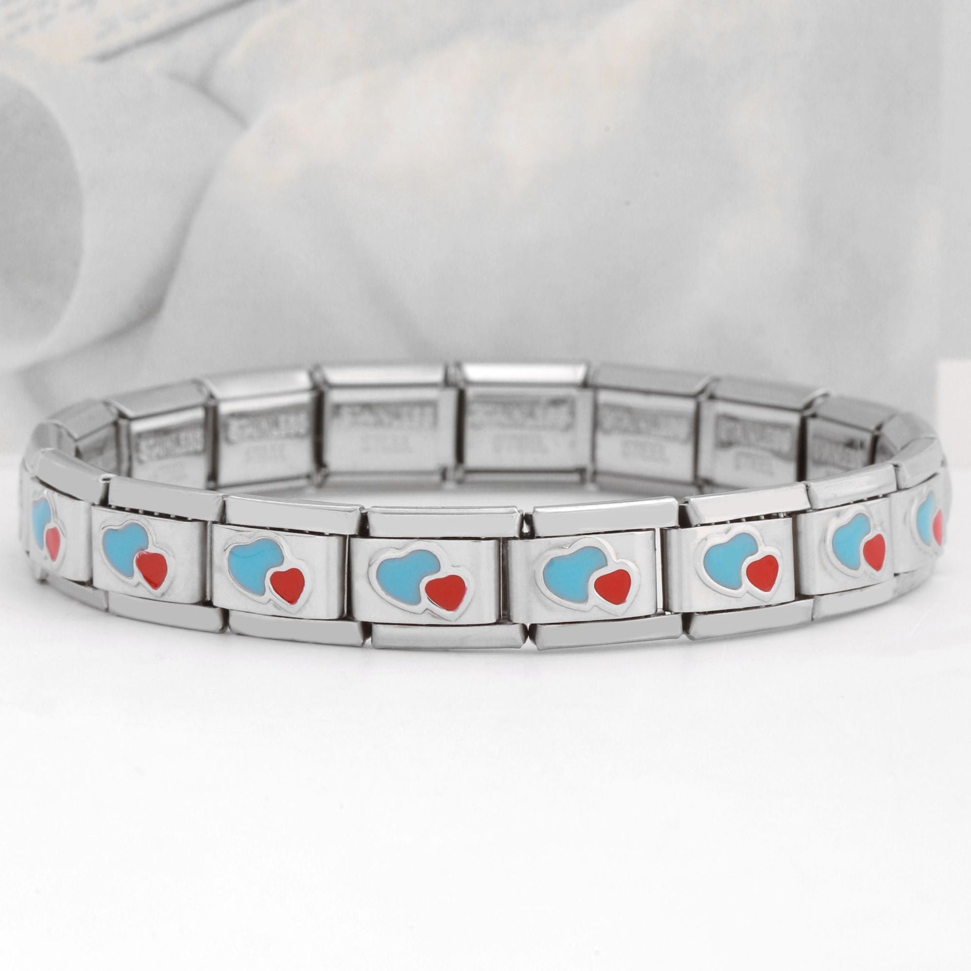 Wholesale Italian Charm Bracelet 9mm DIY Spliced Removable Stainless Steel Love Composable Bracelet ACC-BT-XY017