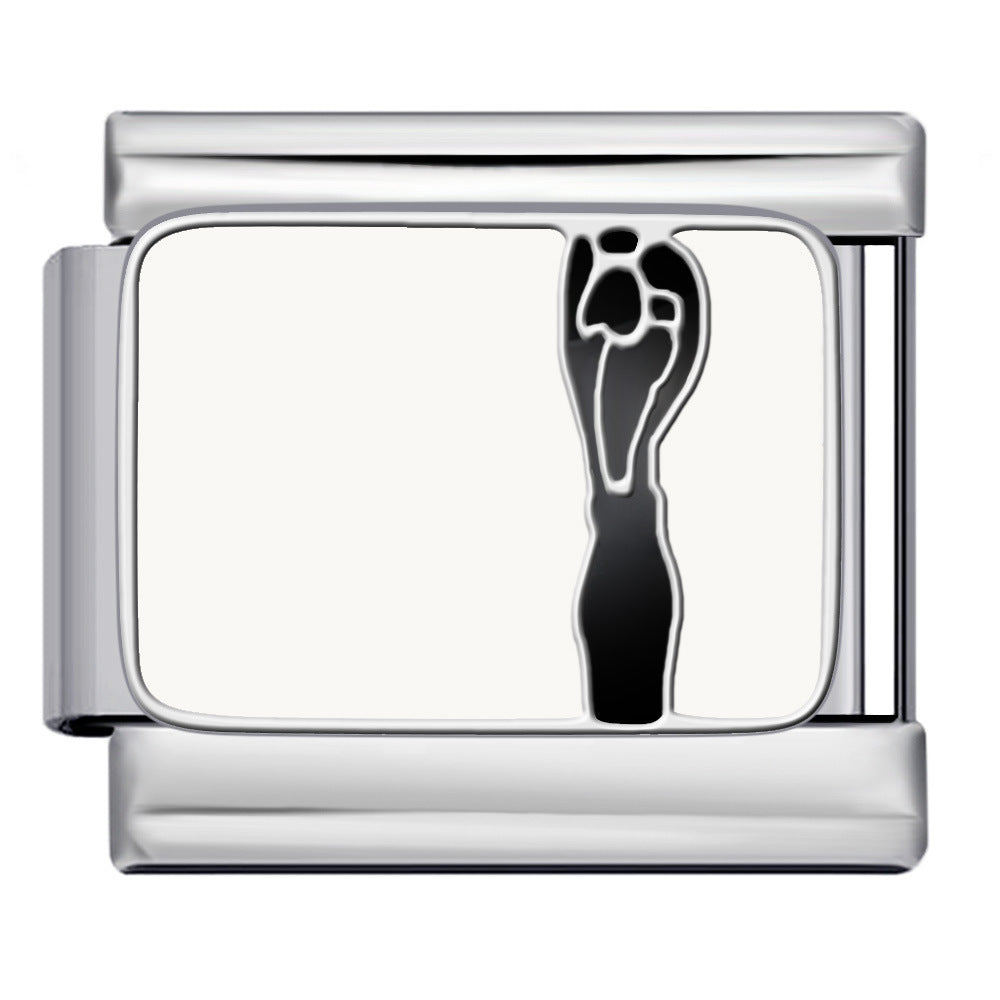 Wholesale Italian modular  titanium steel drip welding pattern DIY bracelet