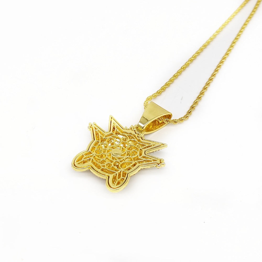 Wholesale Personality funny elf Geng ghost gray wolf cartoon micro  necklace