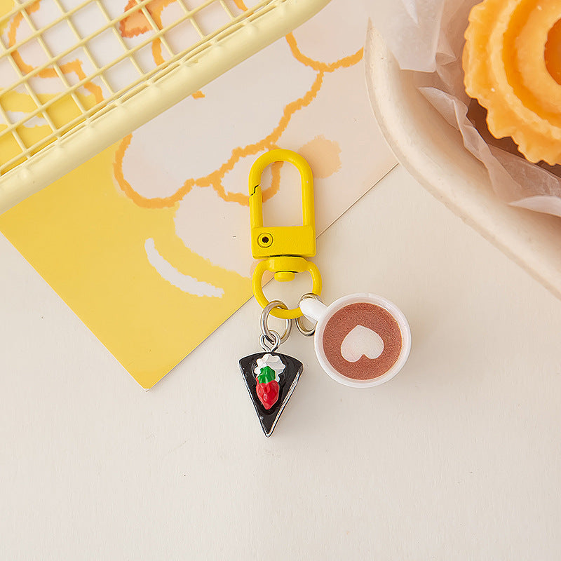 Großhandel kreative Kaffee-Kaffee-Duft-entsprechende Mobiltelefonkette Schlüsselanhänger