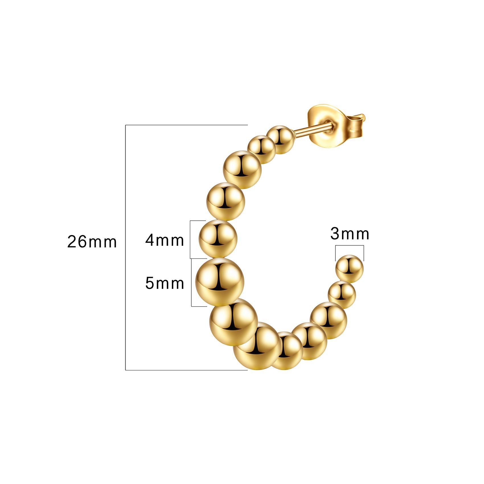 Boucles d'oreilles en gros en gros perles de soudage en forme de c