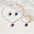 Wholesale Valentine's Day Blue Heart Pendant Pearl Necklace Earrings Bracelet Set