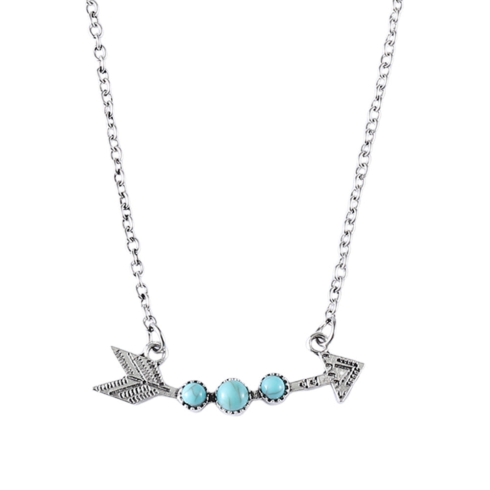 Wholesale Bohemian Style Golden Arrow Turquoise Necklace