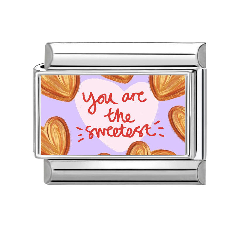 Wholesale Hearts and Love Italian Charms flowers DIY  Single Section Creative Stainless Steel Composable Bracelet