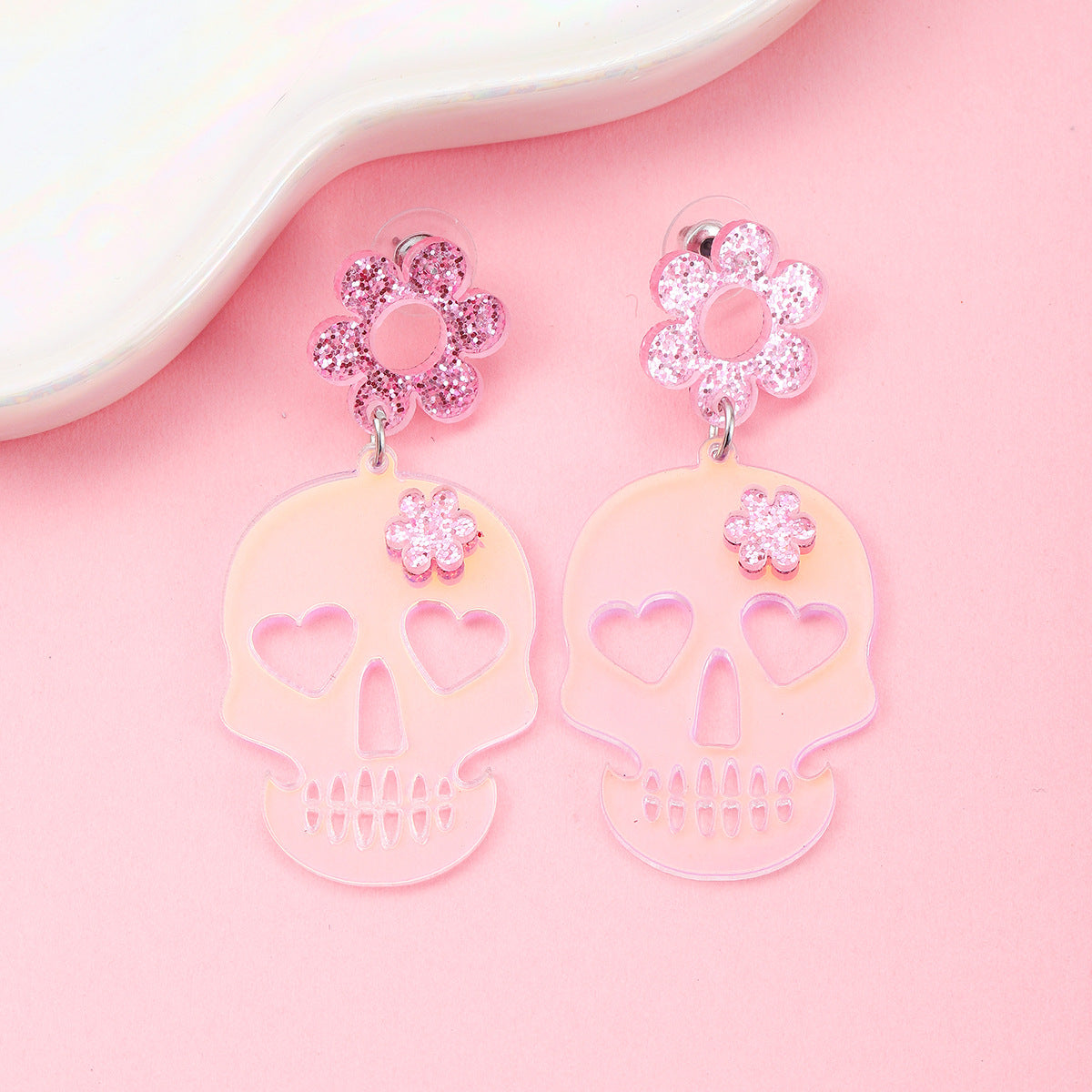 Wholesale Flower Ghost Earrings Cute Halloween Acrylic Earrings