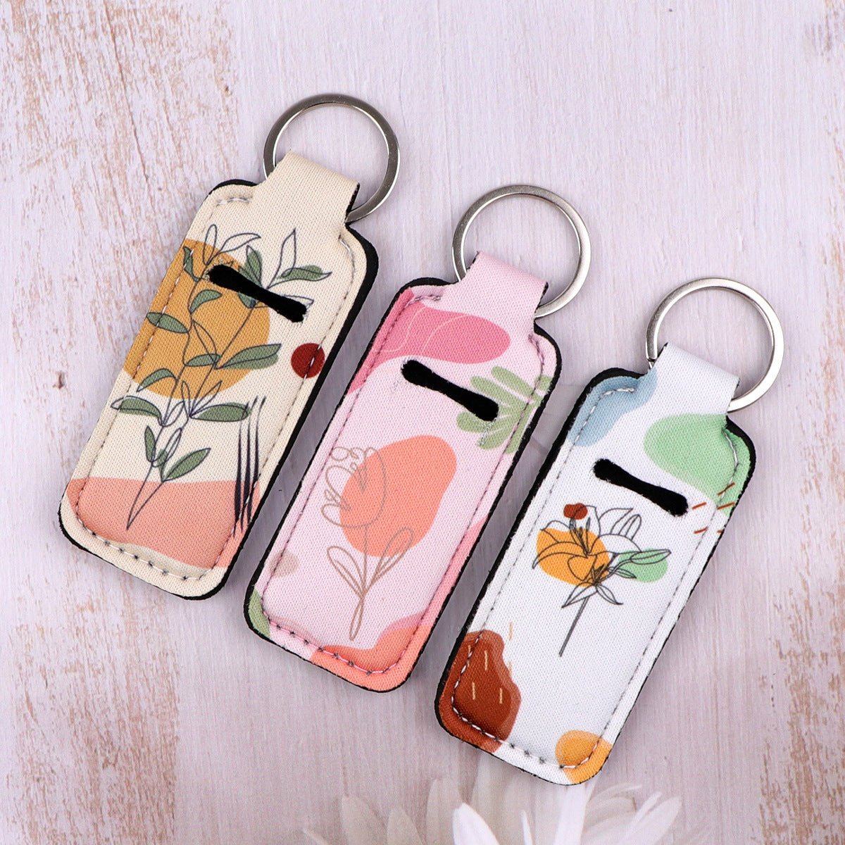 Wholesale 6pcs Plant Pattern Lipstick Set Keychain
