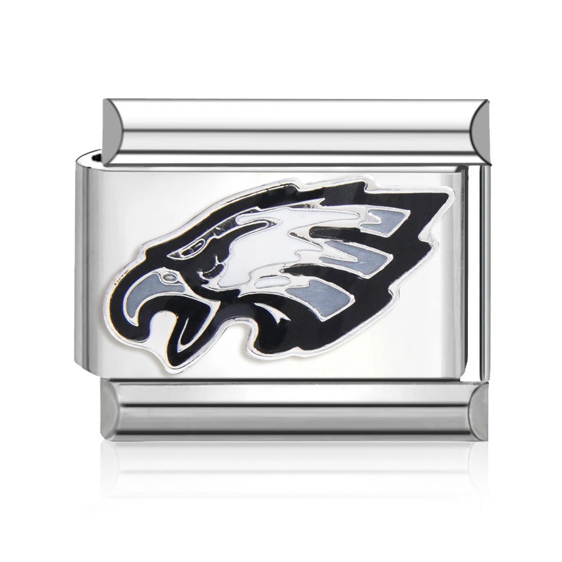 Wholesale 2PCS 9mm Italian Charm Starter Bracelets DIY Rugby Stainless Steel Composable Bracelet