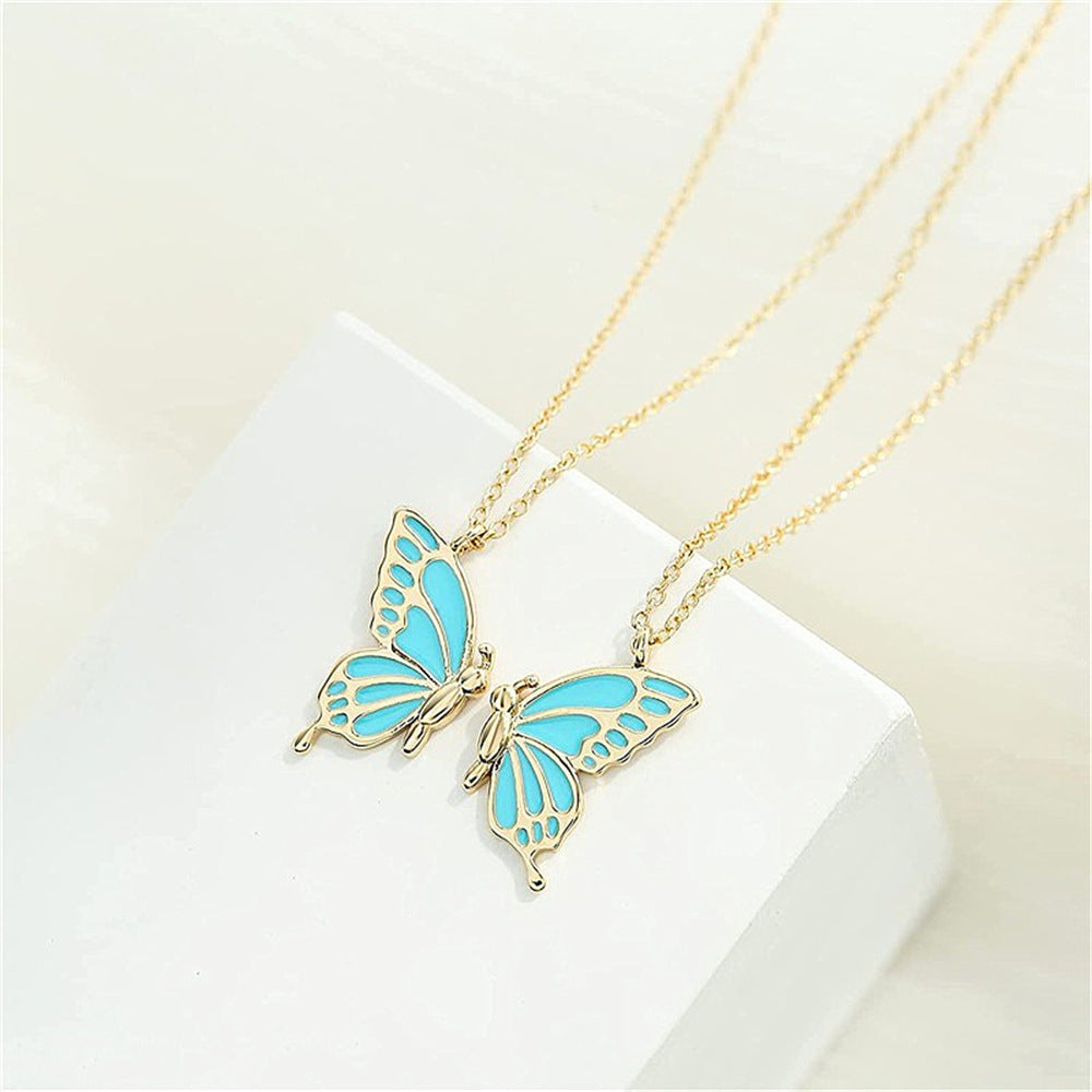 Wholesale Simple Colorful Butterfly Alloy Necklaces ACC-NE-Hanyu002