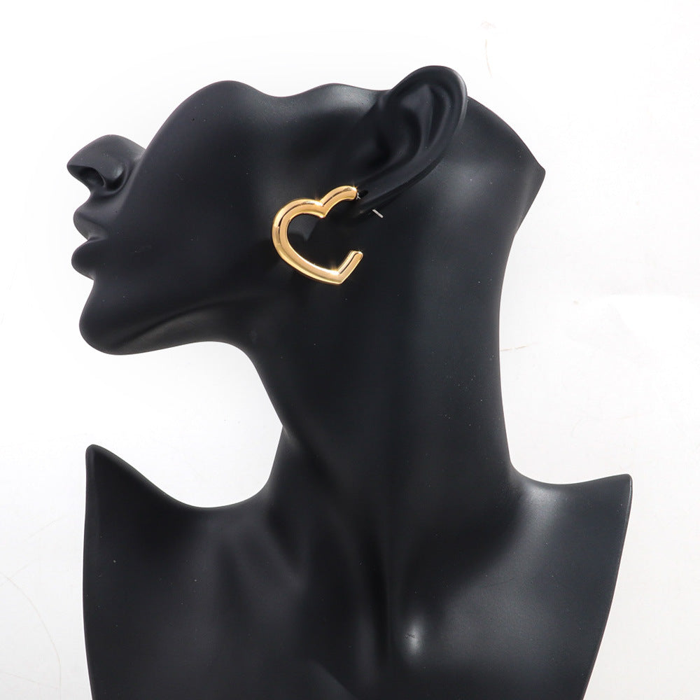 Wholesale Electroplating colorful peach heart acrylic earrings