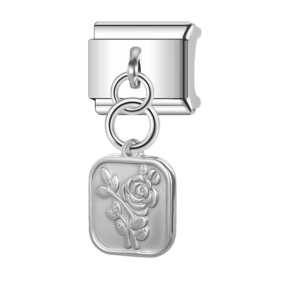 Wholesale Italian Charm Bracelet 9mm DIY 9mm Single-Section  Creative Stainless Steel Composable Bracelet