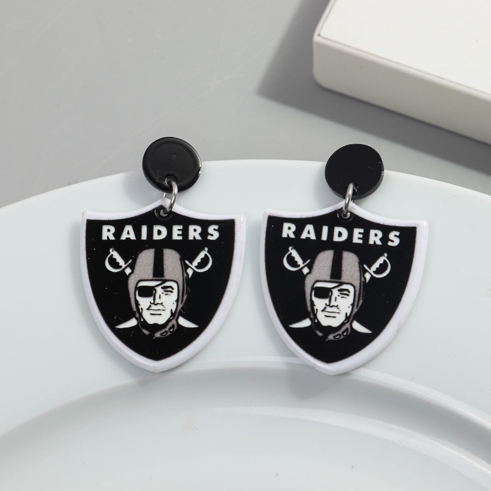 Wholesale Acrylic rugby team printed earrings