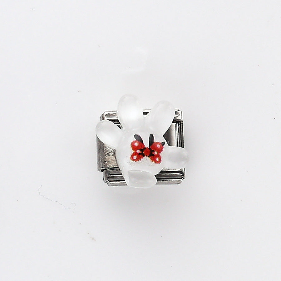 Wholesale 10pcs Italian Charm Bracelet 9mm DIY Splicing Heart Butterfly Stainless Steel Composable Bracelet