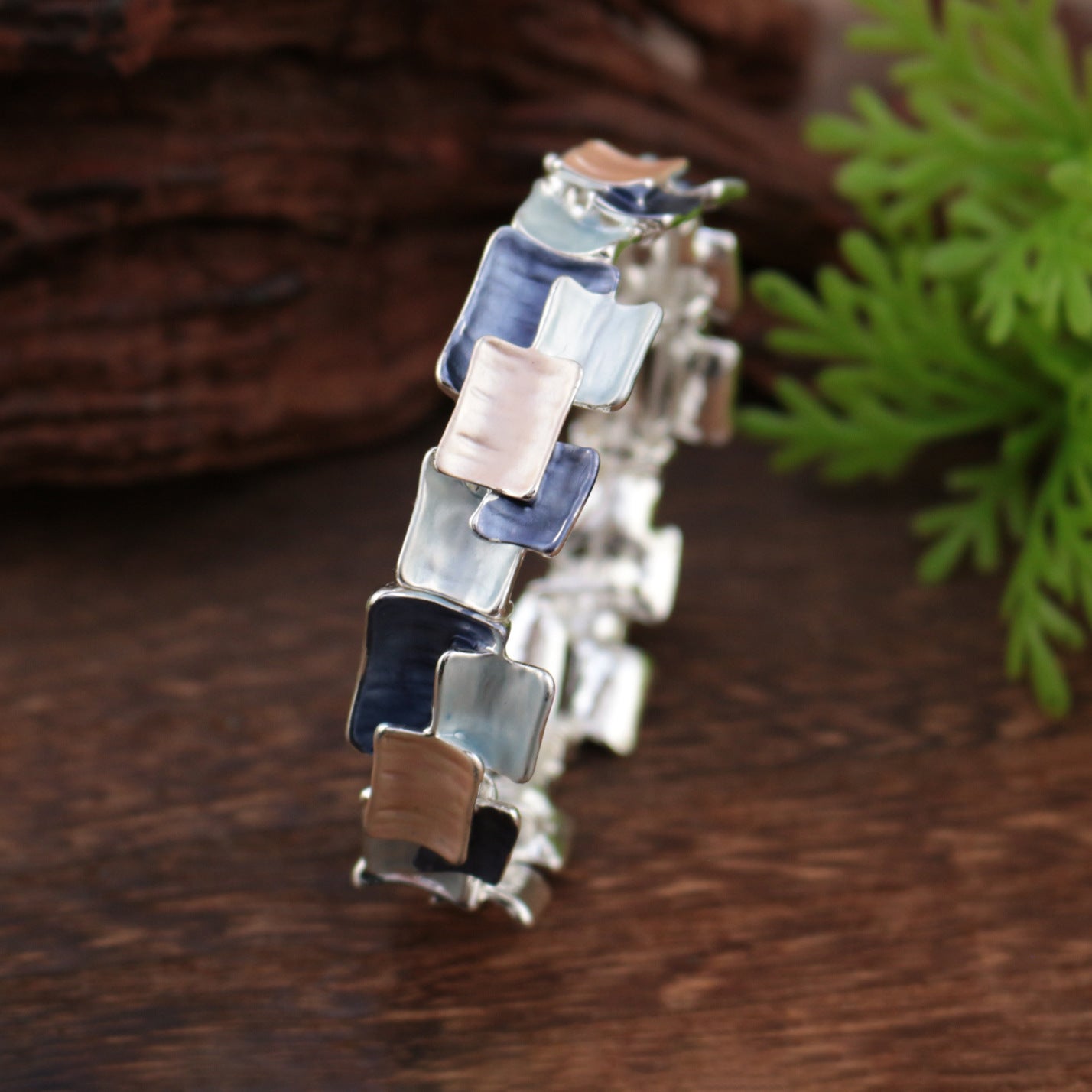 Wholesale enamel geometric square stitching elastic bracelet