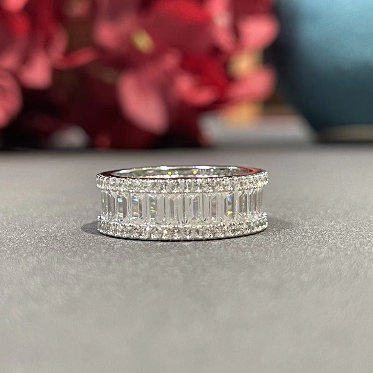 Wholesale S925 Silver Ring Double Row Diamond Full Diamond Zircon Rings ACC-RS-LLT003