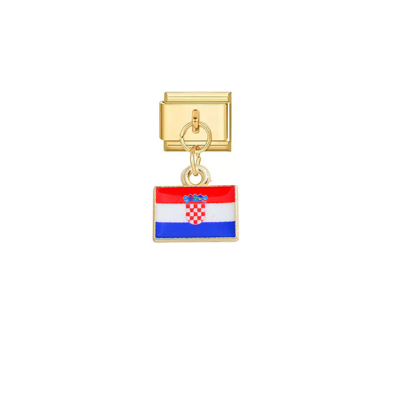 Wholesale Stainless Steel DIY Nation-themed Pendant Modules for Italy Fashion Accessory