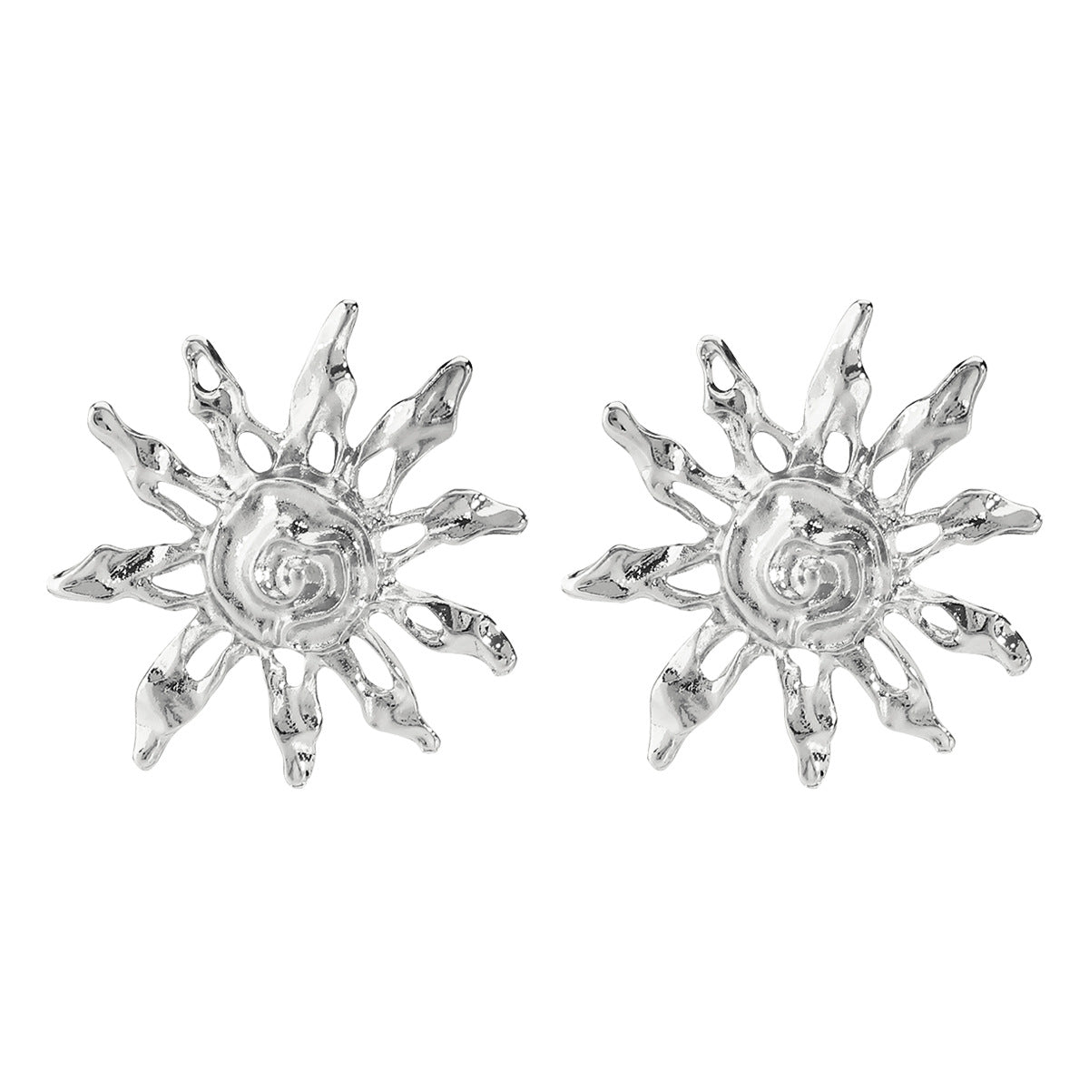 Wholesale  exaggerated sunflower hollow earrings design geometric earrings