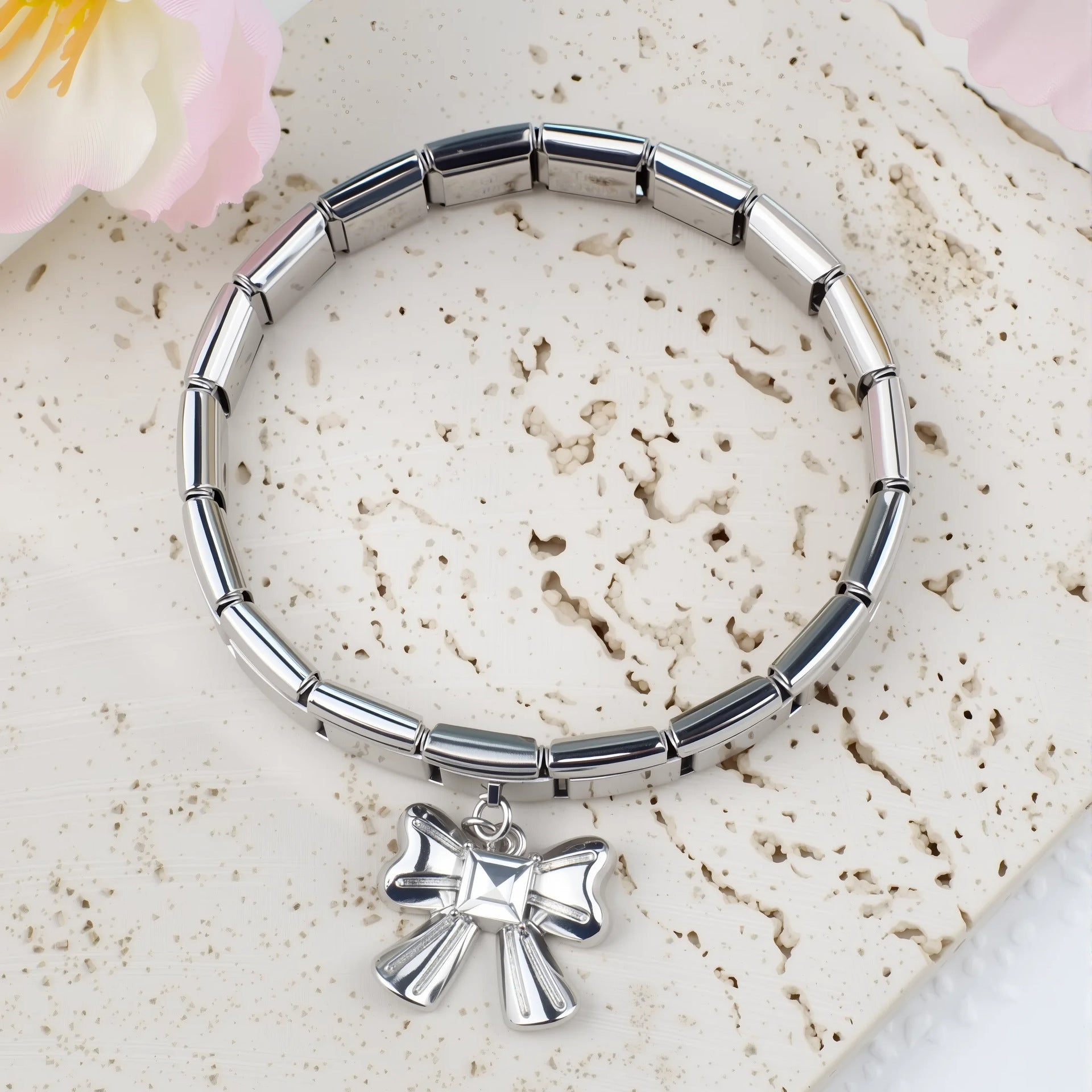 Wholesale 5pcs/pack Makeup &  Accessories Enamel Italian Charms Single Section Creative Stainless Steel Composable Bracelet