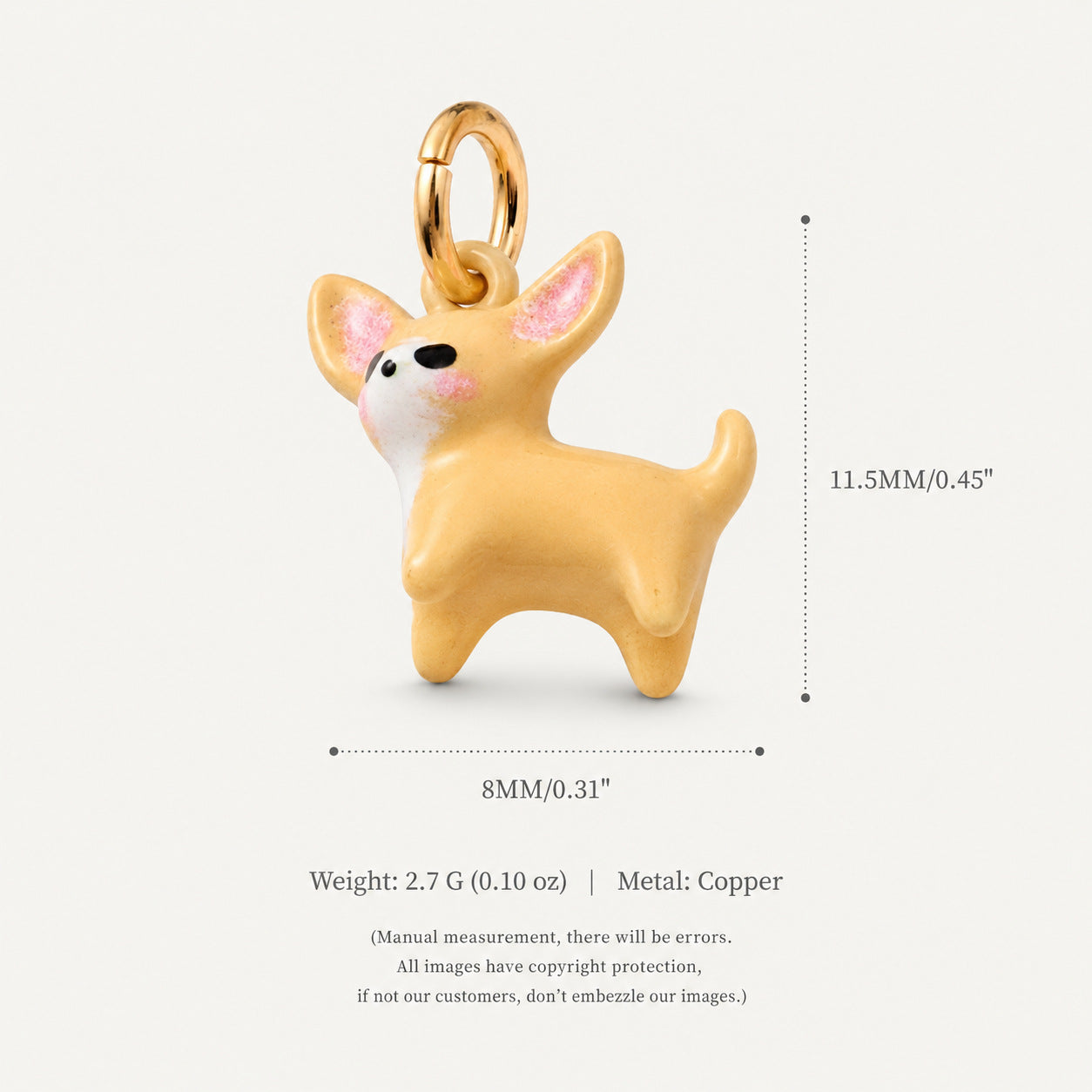 Wholesale Copper Electroplated Cute White Dog Cartoon Pendant Jewelry Accessory Gift