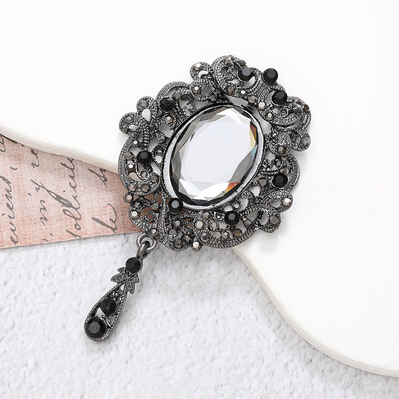 Wholesale  Diamond Pearl Flower Sun God flower brooch gem pendant
