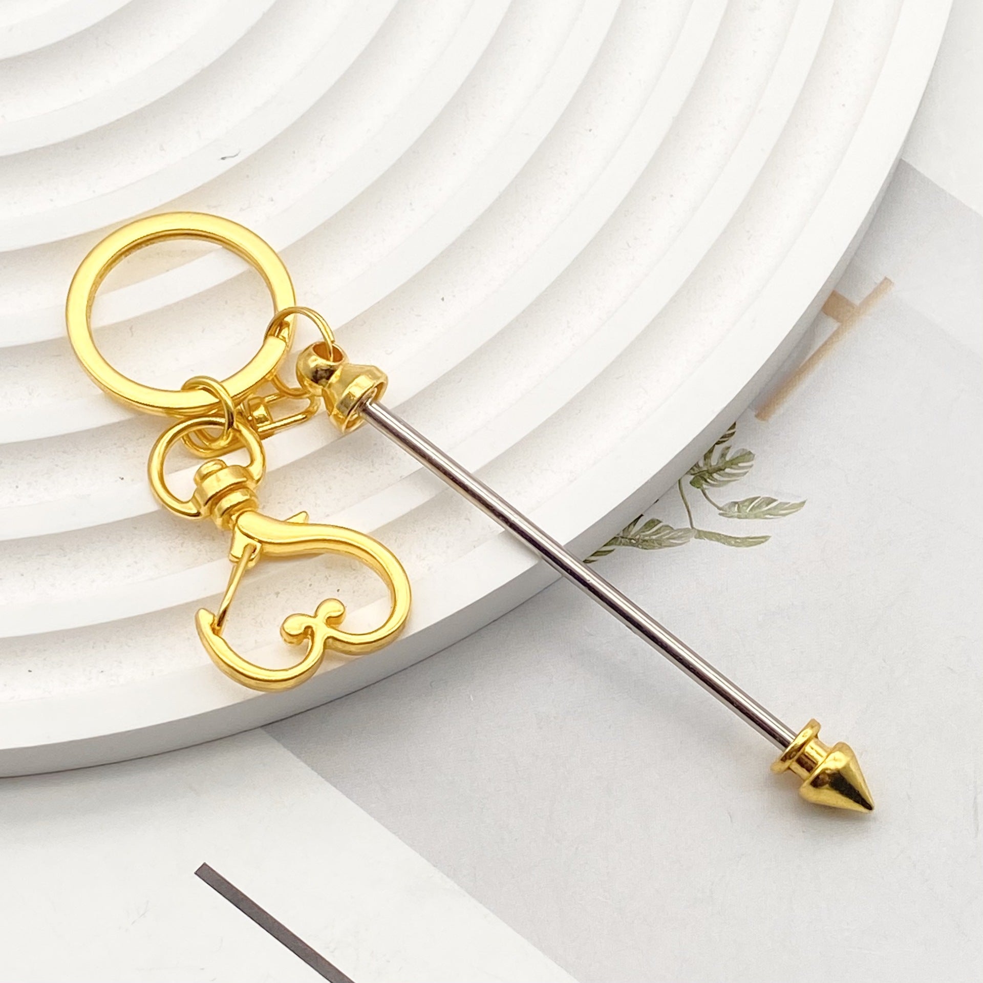 Wholesale  Metal Creative Star Heart beadable Keychain