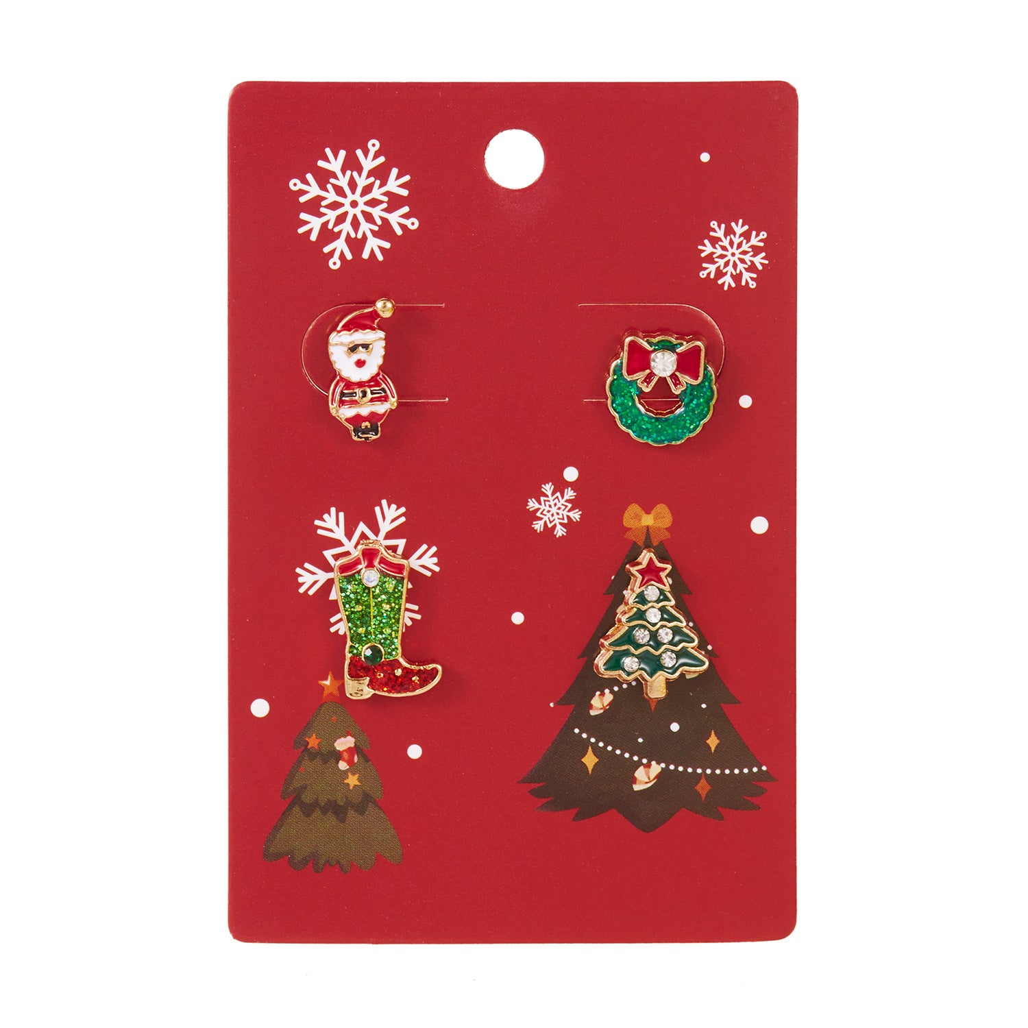 Wholesale Christmas Elk Old Man Bell Gingerbread Man Earrings 4-piece Set