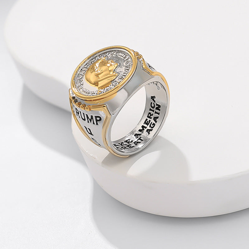 Wholesale  ring two-color hip-hop jewelry