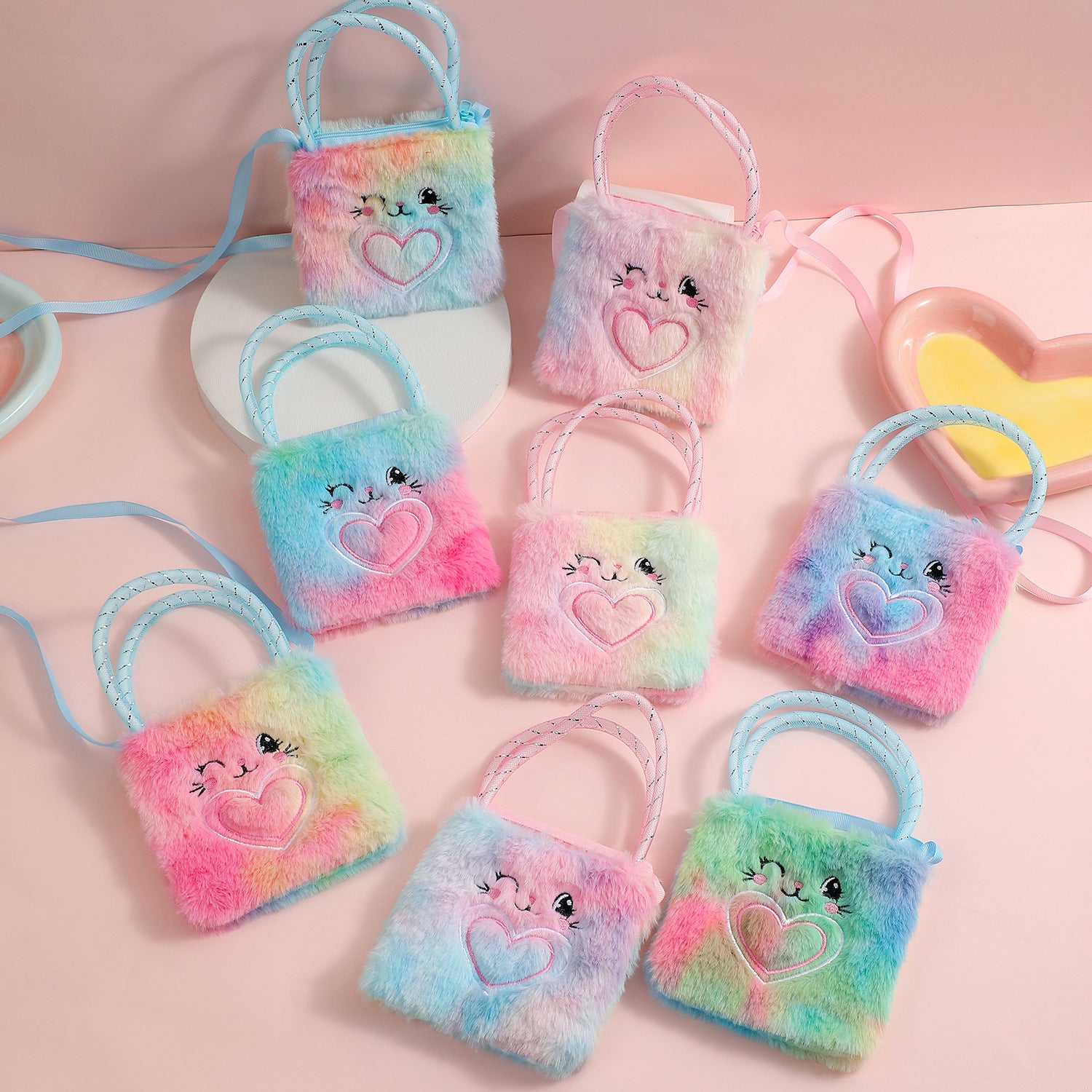 Wholesale  Love Bear Plush Small Bag Wallet