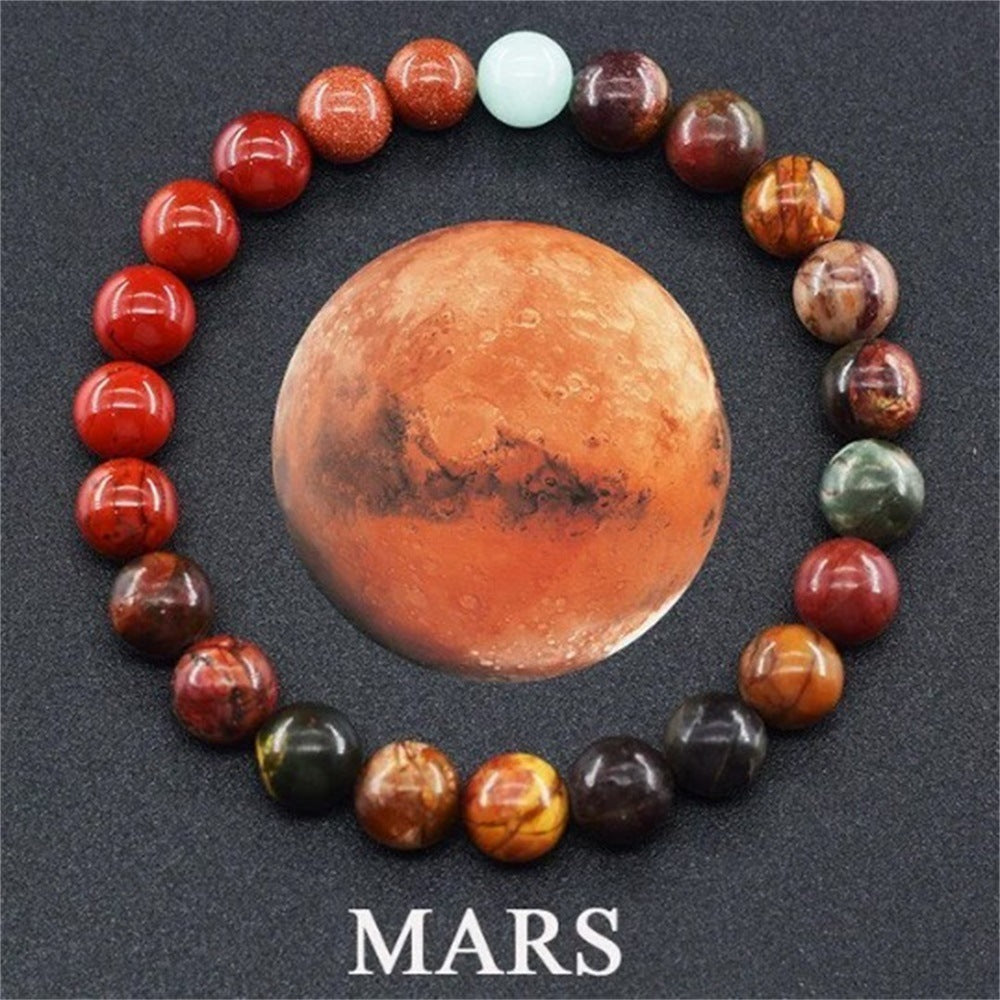 Wholesale  eight planets natural stone beaded bracelet
