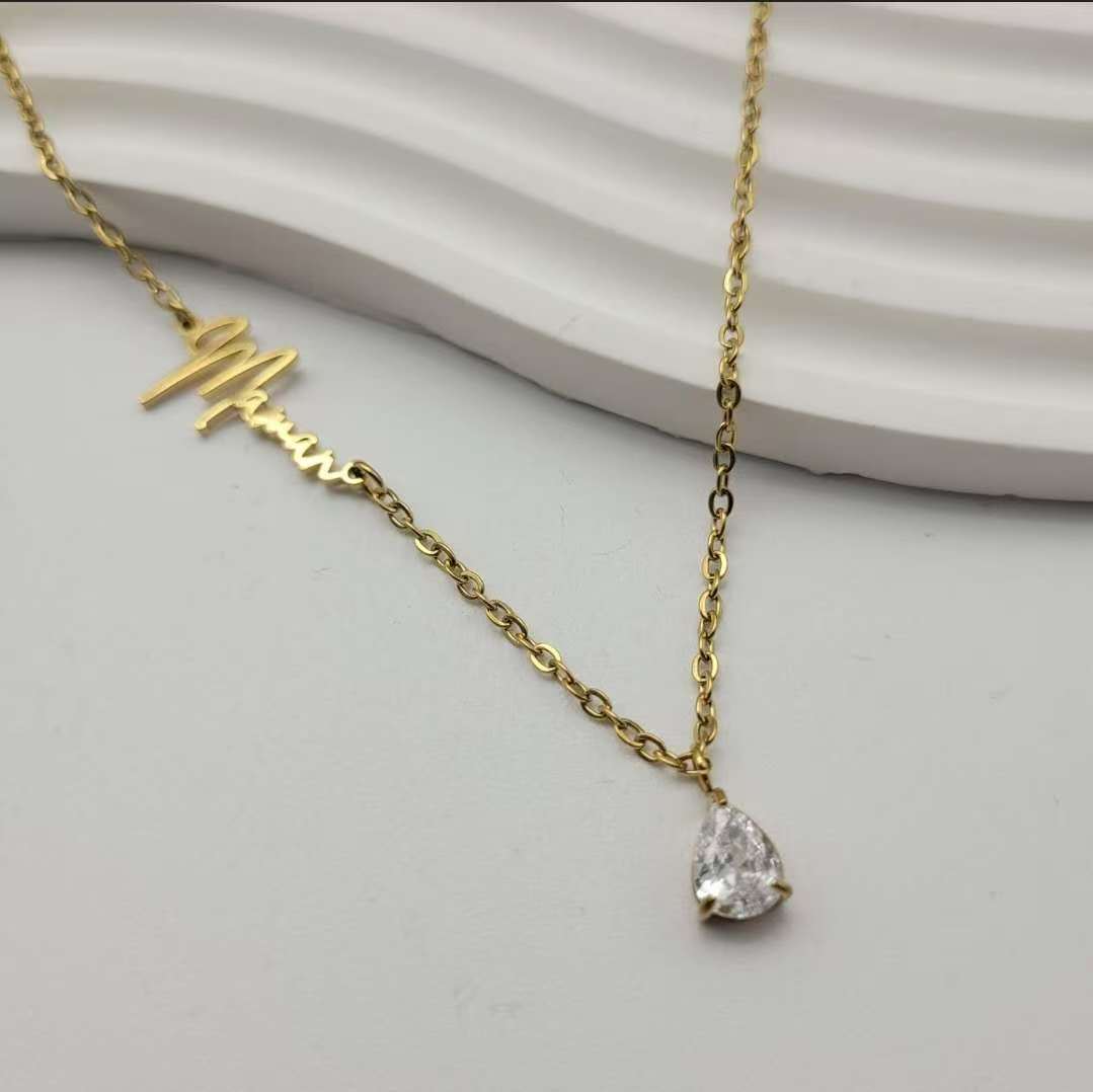 Wholesale Titanium Steel Luxury Birthstone Necklaces
