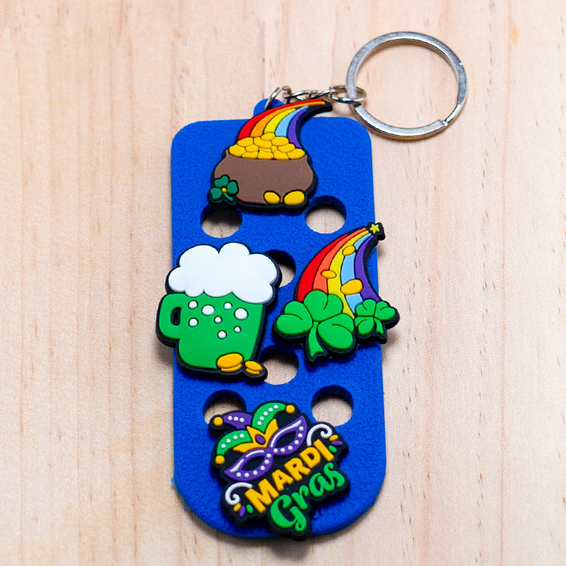 Wholesale  cartoon keychain pendant PVC key board fluorescent hole board accessories