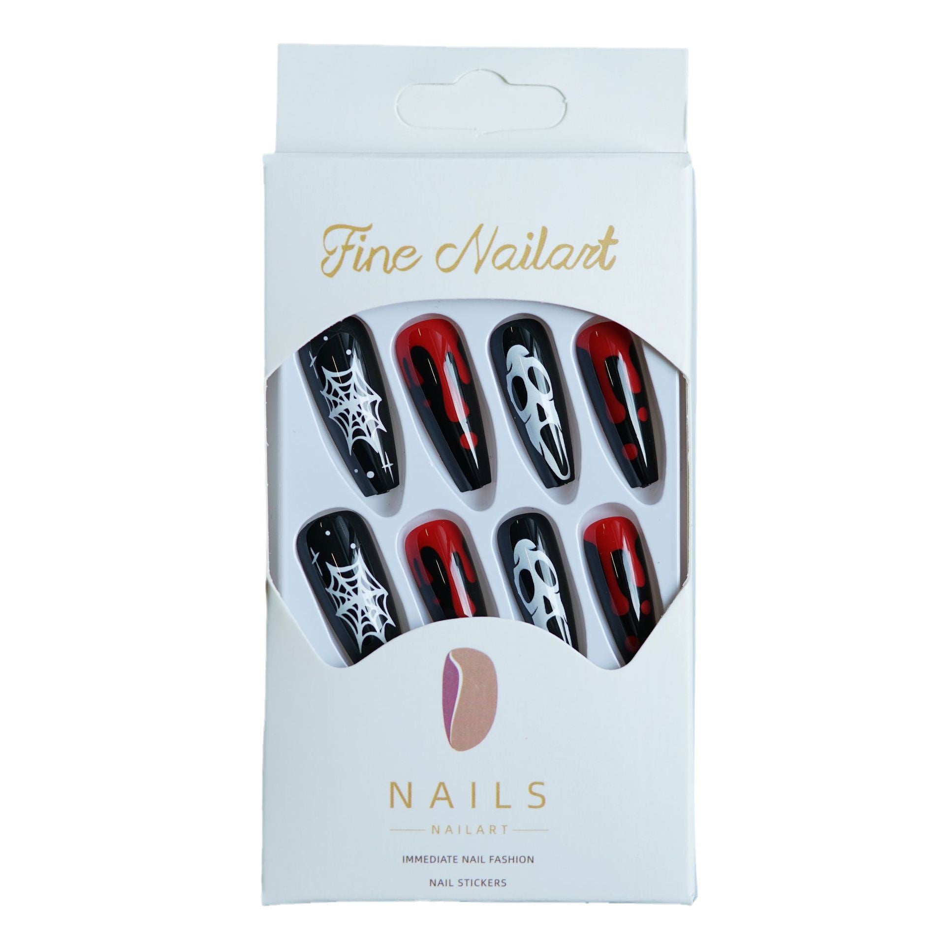 Wholesale 24 Pieces/ box  Bloody Ghost Nails Kits Nail Stickers