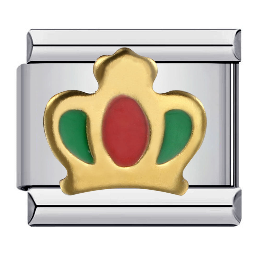 Wholesale Italian Charm Bracelet 9mm DIY Splicing Removable Heart Crown Element Stainless Steel Composable Bracelet