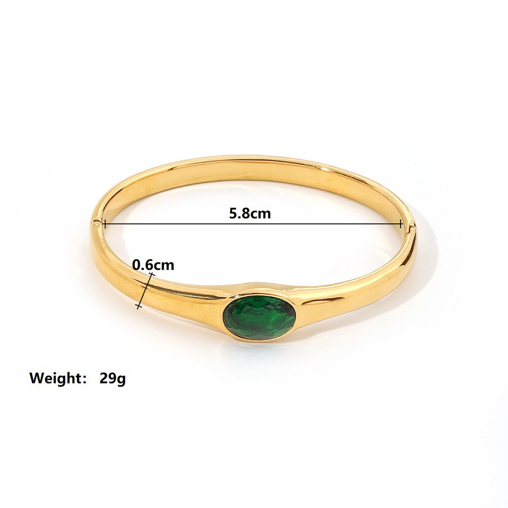 Wholesale Golden Stainless Steel Zircon Hollow Bracelet Retro Titanium Steel Bracelet Ornament Vintage  ACC-BT-Yazhi001
