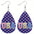 Wholesale Double-sided printing American Independence Day water drop leather earrings