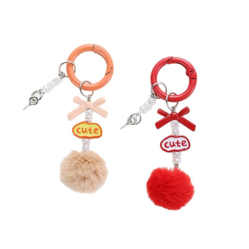 Wholesale Handmade beaded wool ball keychain