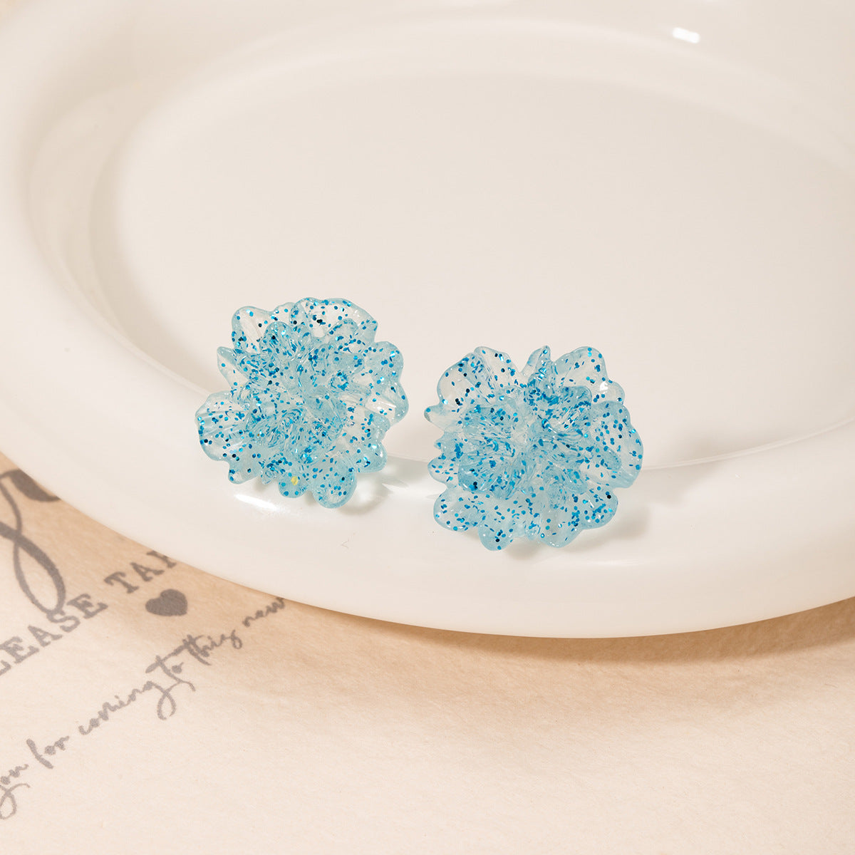 Wholesale Blue hydrangea stud earrings