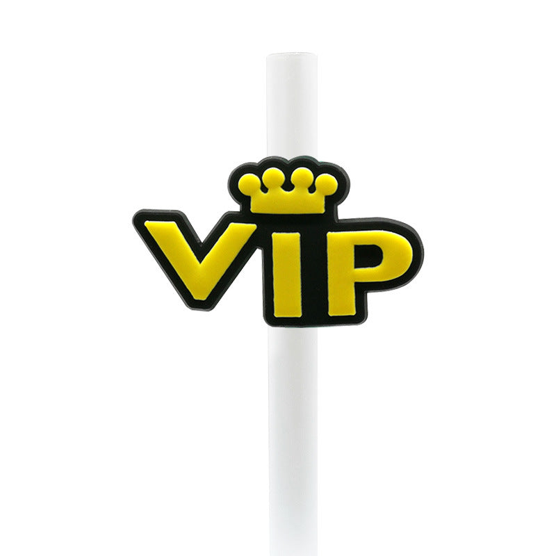 Wholesale 20pcs 7-8mm PVC Rainbow American Straw Tube Cap