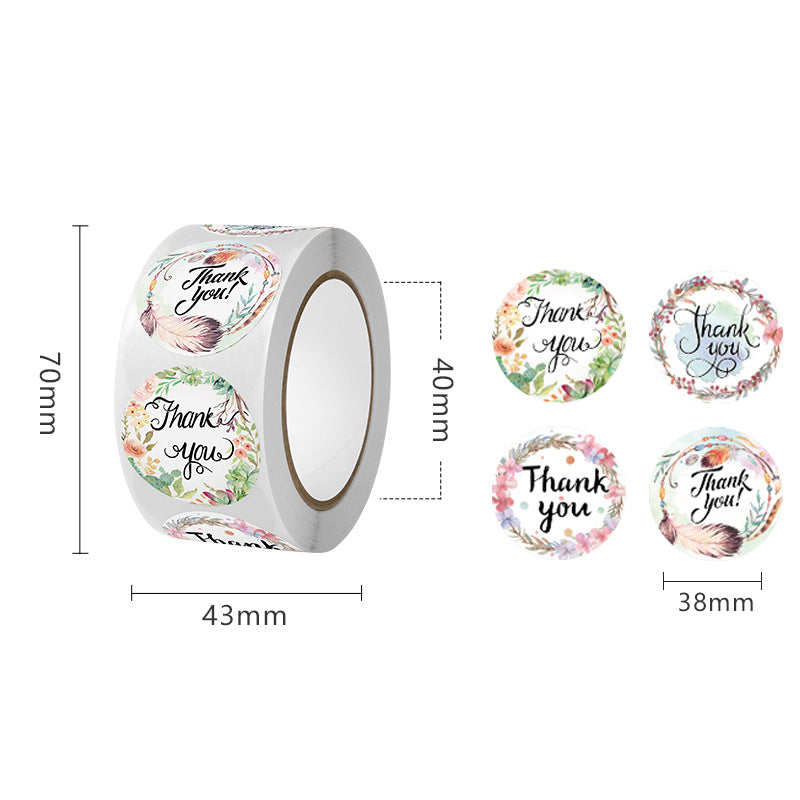 Wholesale 500pcs Gift envelope stickers kraft paper self-adhesive gold-stamped round roll stickers