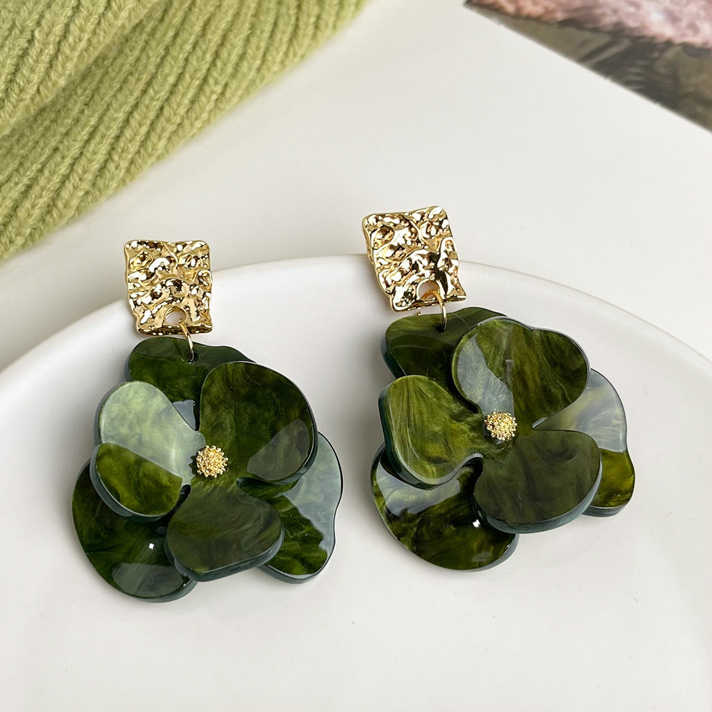 Wholesale  oil drop flower earrings