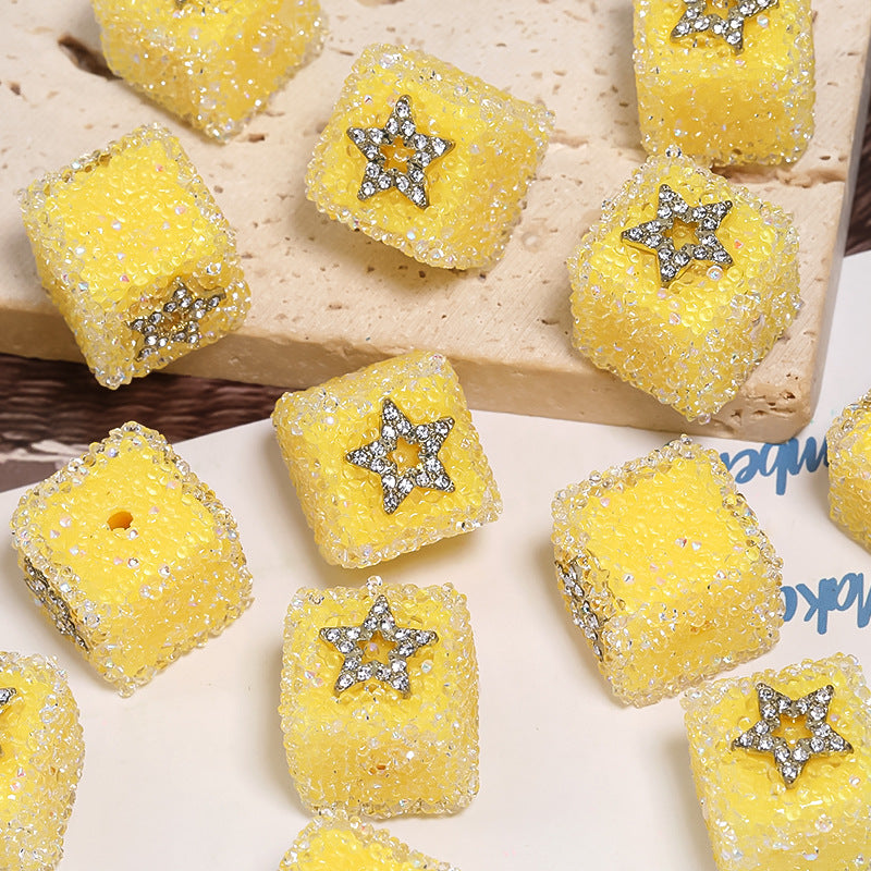 Wholesale of 5pcs Water Diamond Sugar Beads Butterfly Five Pointed Star Square Diamond Ball Beads ACC-BDS-BLG009