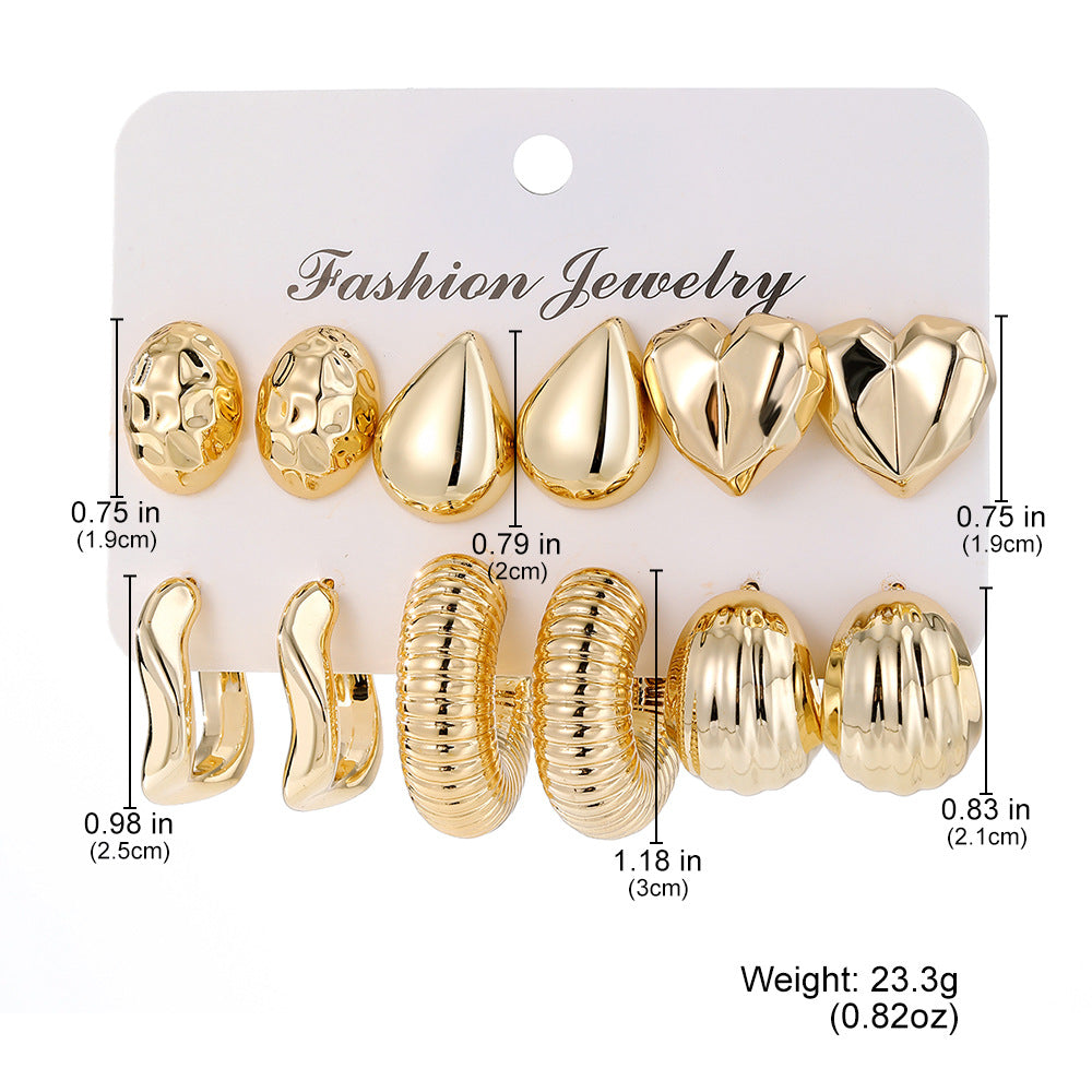 Wholesale Retro  Exaggerated C- shaped Earrings suit