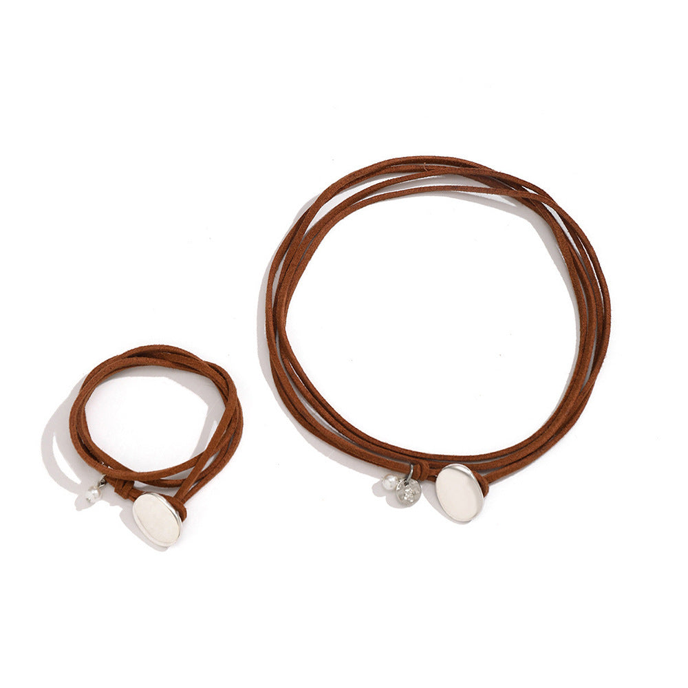 Wholesale  Double-layer Winding Necklace Clavicle Chain